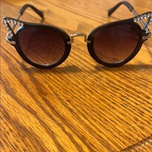 Place Black Rhinestone Cat-Eye Sunglasses